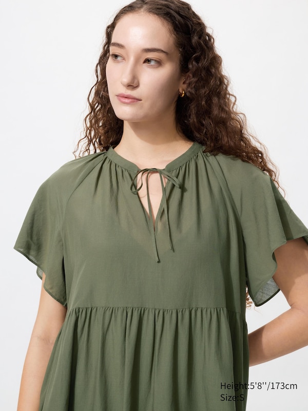 Tiered Short Sleeve Mini Dress