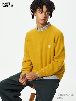 KAWS 100% Lambswool Crew Neck Sweater