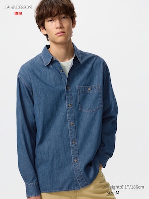 UNIQLO and JW ANDERSON Light Denim Oversized Shirt Long Sleeve