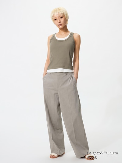 Pleated Wide Pants (stripe)