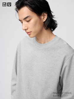 Uniqlo U AIRism Cotton Crew Neck Long Sleeve Striped T-Shirt