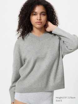 Washable Knit V Neck Sweater