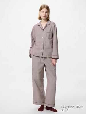 Cotton Pajamas Long Sleeve (Gingham Check)