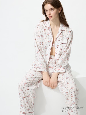 Cotton Pajamas Long Sleeve (Flower)