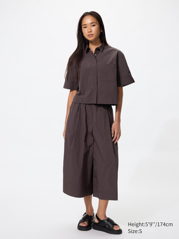 Nylon Boxy Short Shirt Half Sleeve