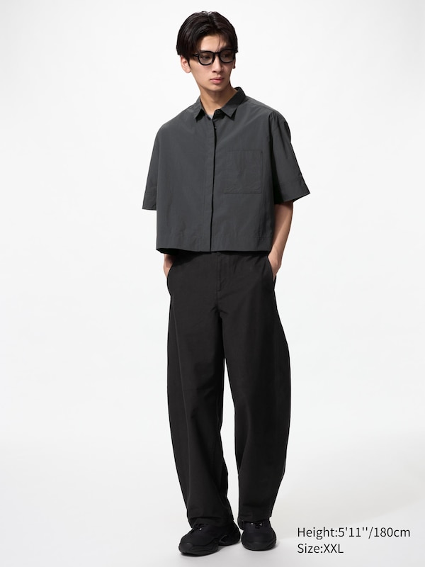 Nylon Boxy Short Shirt Half Sleeve