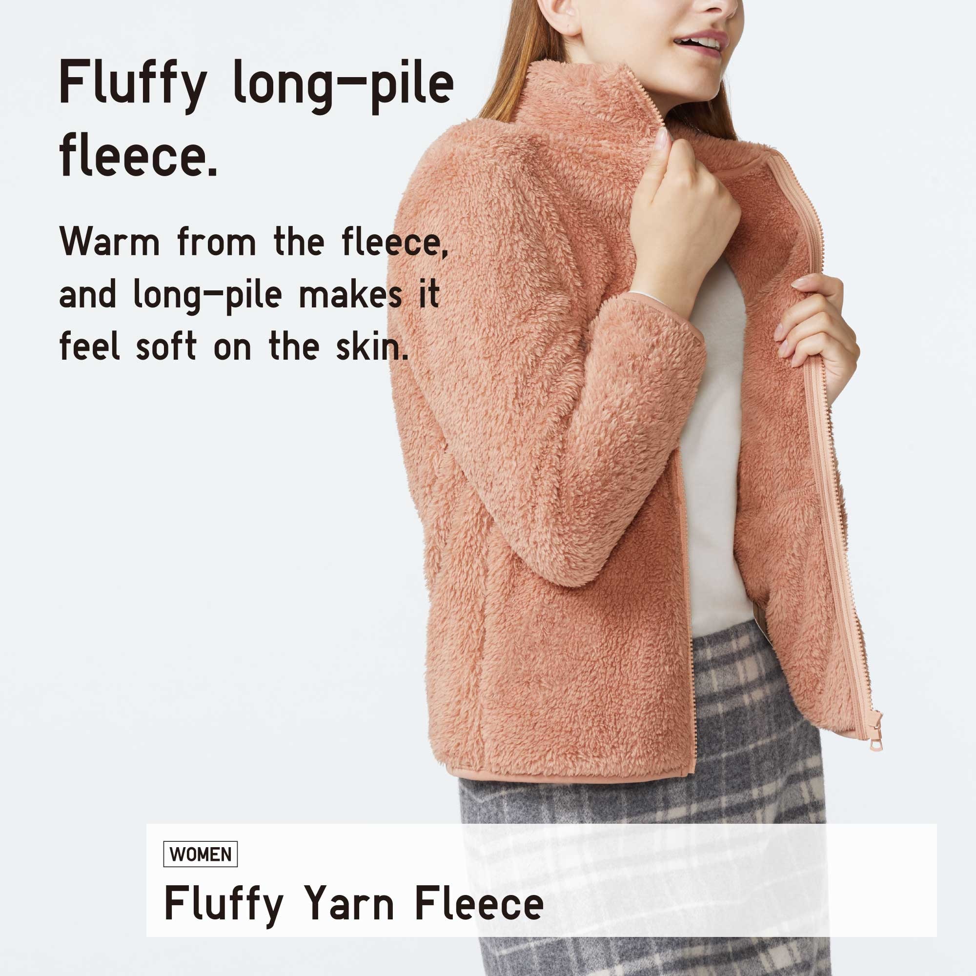 Uniqlo fluffy hot sale fleece coat