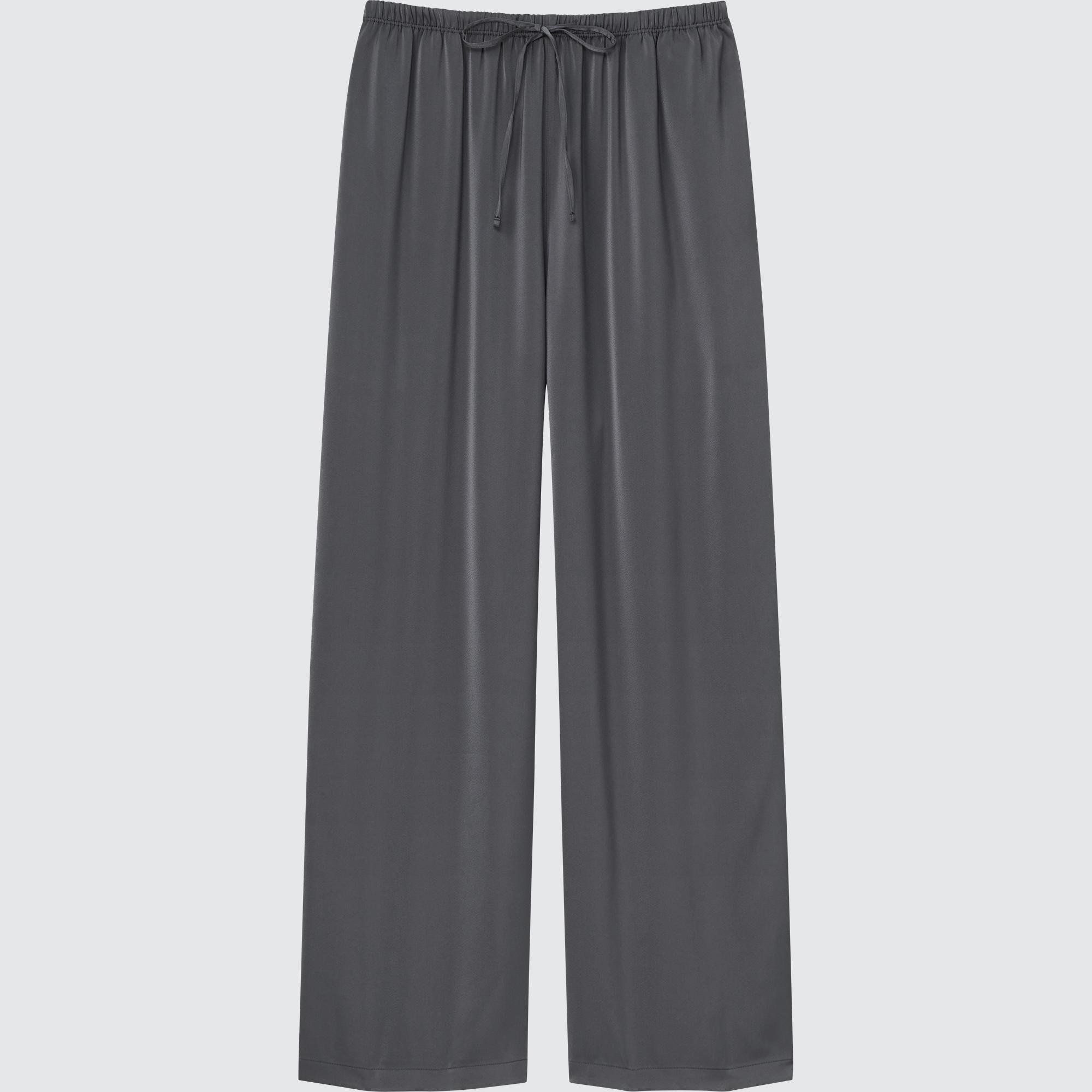 uniqlo satin drape straight pants