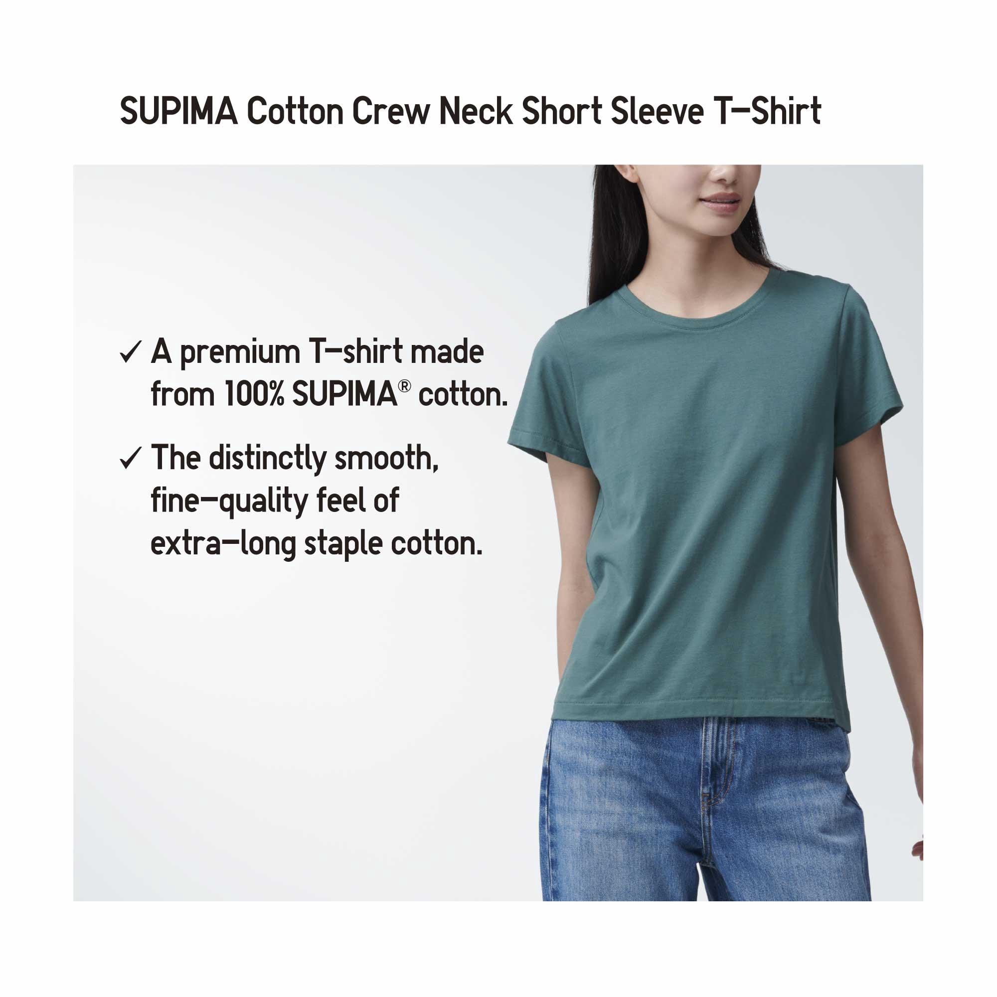 WOMEN S SUPIMA COTTON CREW NECK SHORT SLEEVE T SHIRT UNIQLO CA