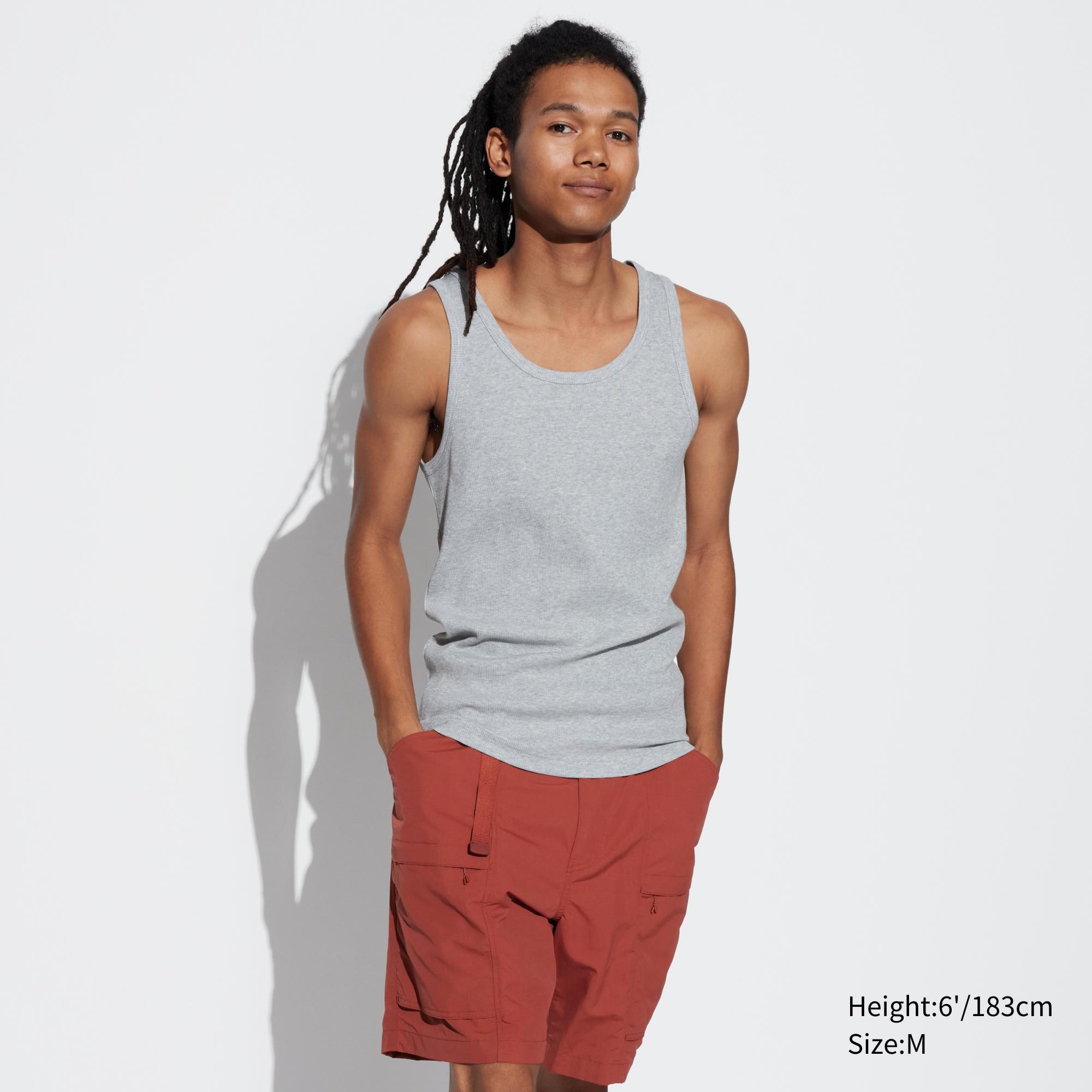 MEN S DRY COLOUR RIBBED TANK TOP UNIQLO CA