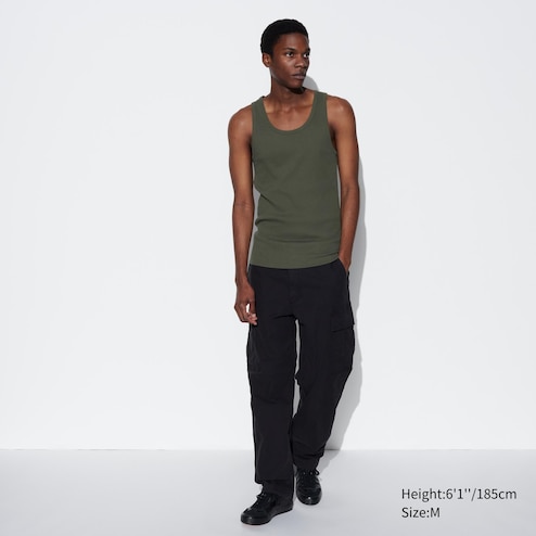 MEN'S DRY COLOUR RIBBED TANK TOP