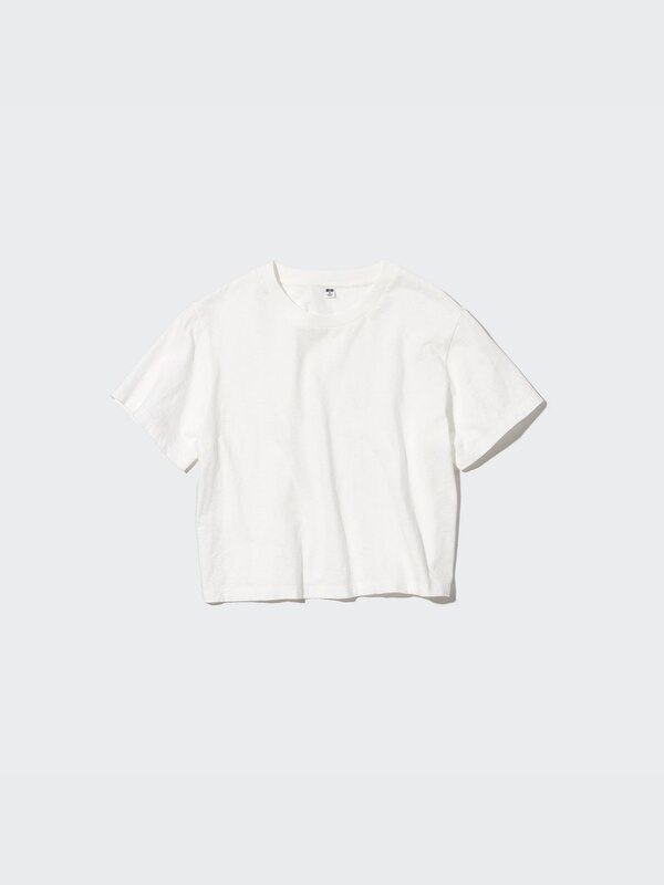 SLUB JERSEY CREW NECK CROPPED T-SHIRT