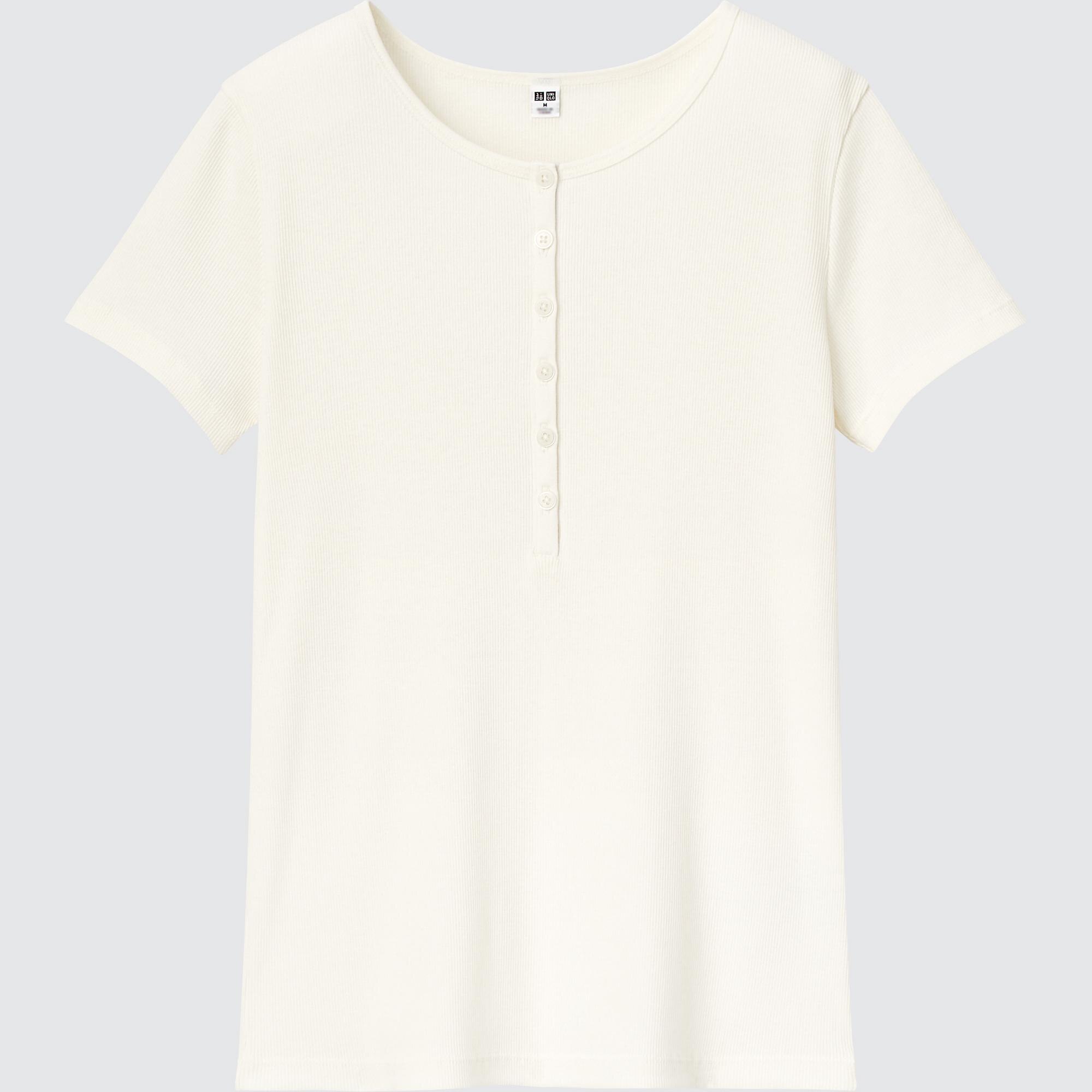 SOFT RIBBED HENLEY NECK T-SHIRT | UNIQLO CA