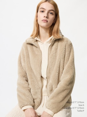 FLUFFY YARN FLEECE FULL-ZIP JACKET