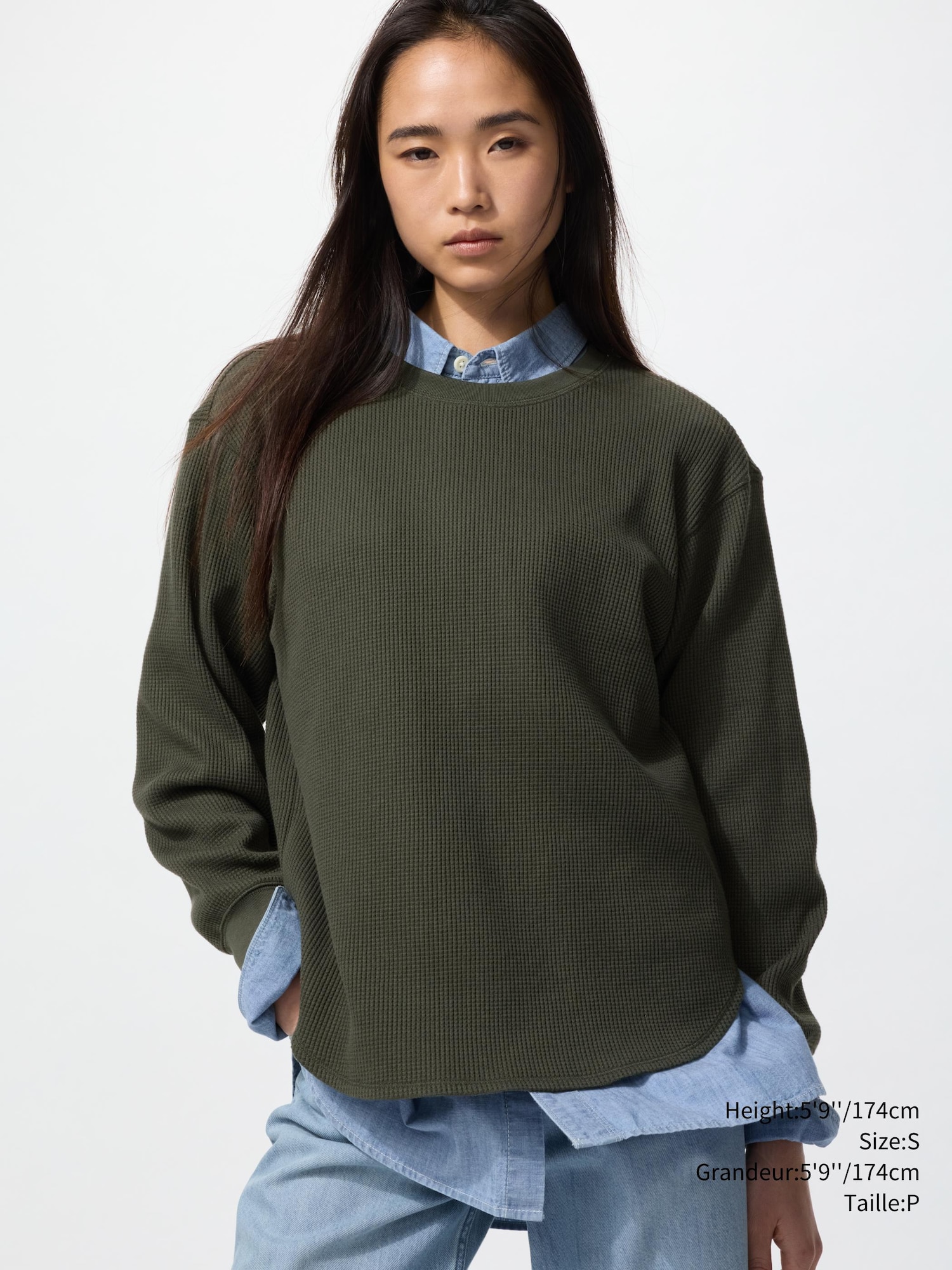 【hitomi1010】Ameri WAFFLE TOP WAFFLE TANK SET LONG SLEEVE TOP