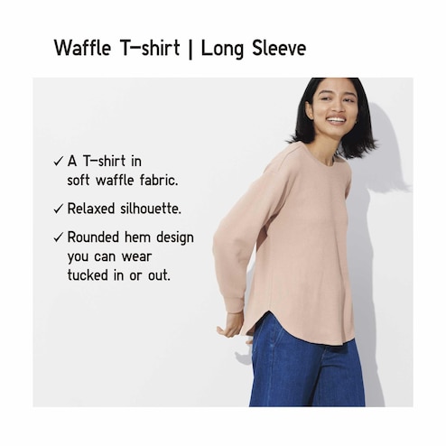 Versatile Men's Waffle Thermal Top Long Sleeve Crew Neck Shirt for