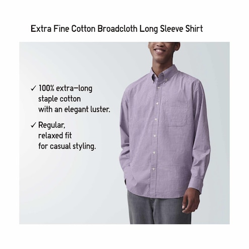 EXTRA FINE COTTON BROADCLOTH SHIRT BUTTONED DOWN COLLAR