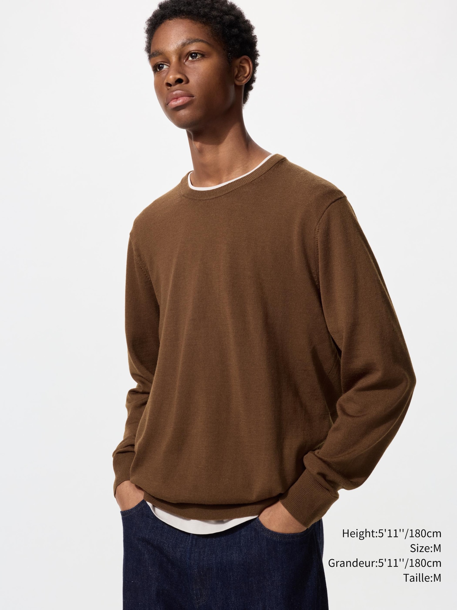 トップス LOW GAUGE MERINO CREWNECK KNIT Men's MERINO CREW NECK SWEATER | UNIQLO CA