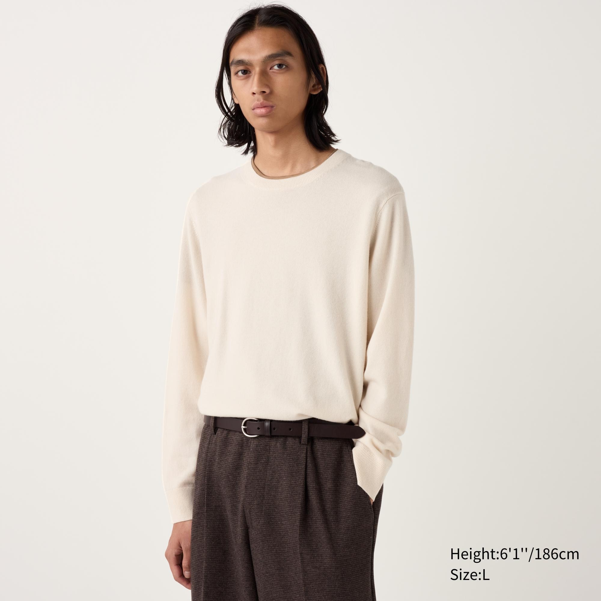 MEN'S CASHMERE CREW NECK SWEATER | UNIQLO CA