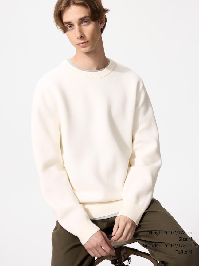 WASHABLE MILANO RIBBED CREW NECK SWEATER