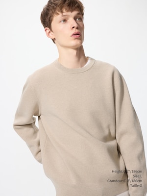 WASHABLE MILANO RIBBED CREW NECK SWEATER