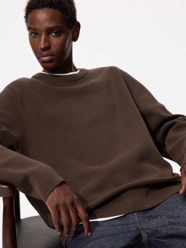 WASHABLE MILANO RIBBED CREW NECK SWEATER