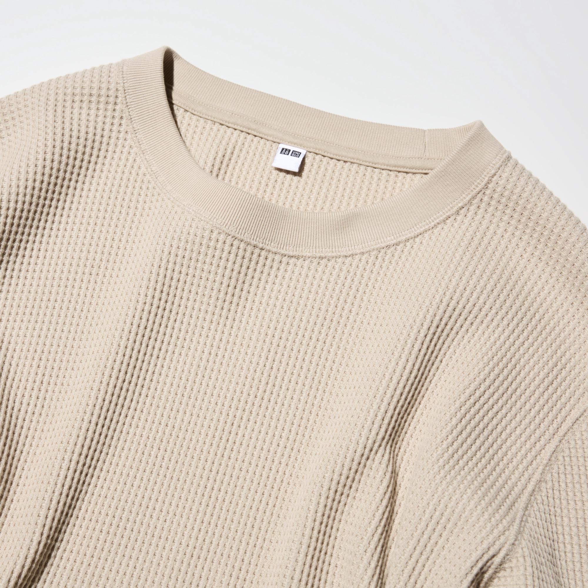 Men's WAFFLE CREW NECK T-SHIRT | UNIQLO CA