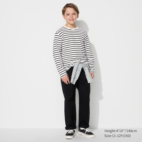 SOFT BRUSHED STRIPED CREW NECK LONG SLEEVE T-SHIRT