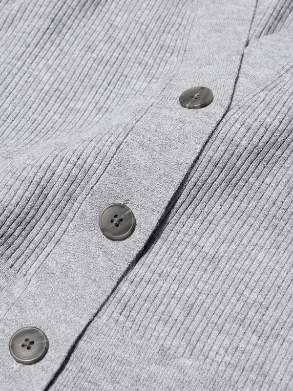 WASHABLE KNIT RIBBED CARDIGAN (LONG SLEEVE)