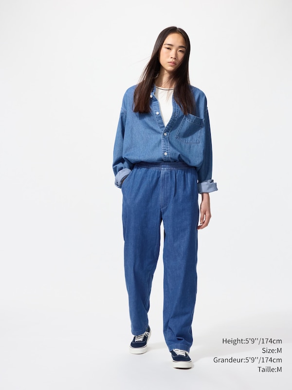 STRETCH EASY ANKLE PANTS | DENIM