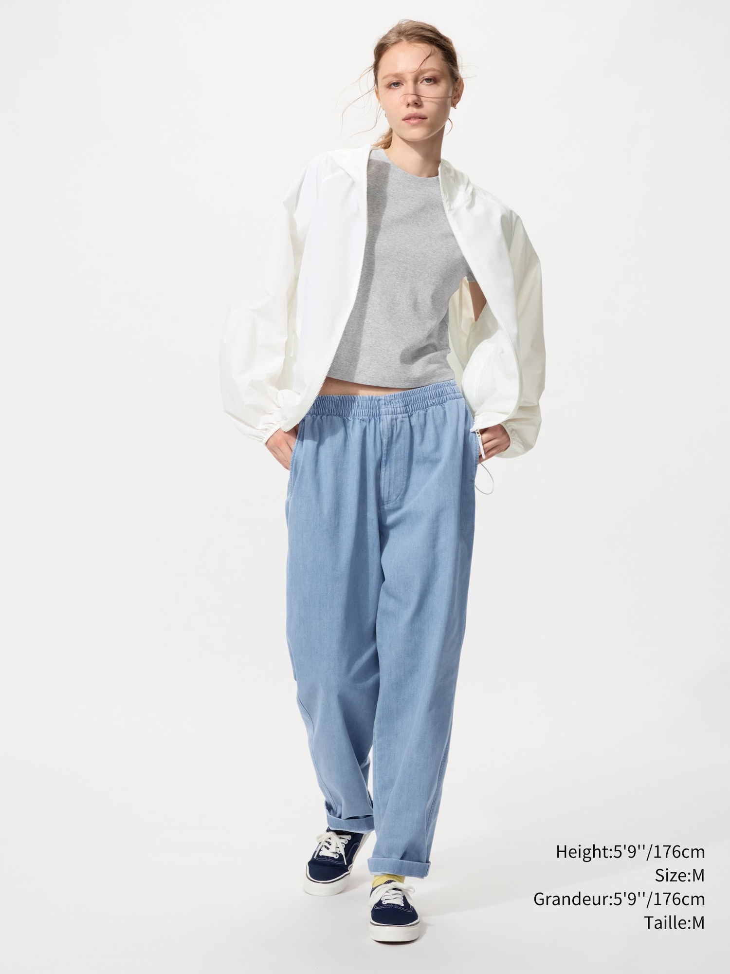 Unisex Stretch Easy Ankle Pants | Denim | UNIQLO CA