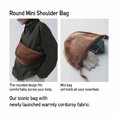 ROUND MINI SHOULDER BAG (CORDUROY)