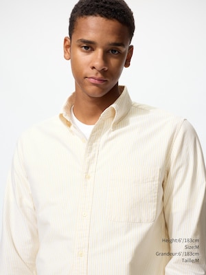CHEMISE OXFORD AJUSTÉE À RAYURES | COL BOUTONNÉ