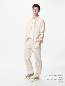 LINEN BLEND RELAXED PANTS