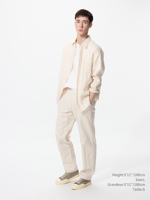 LINEN BLEND RELAXED PANTS