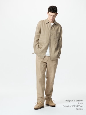LINEN BLEND RELAXED PANTS