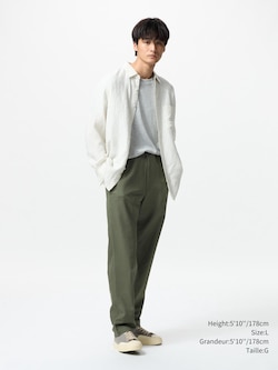 LINEN BLEND RELAXED PANTS