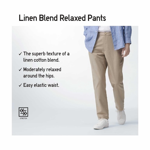 Linen Blend Relaxed Straight Pants