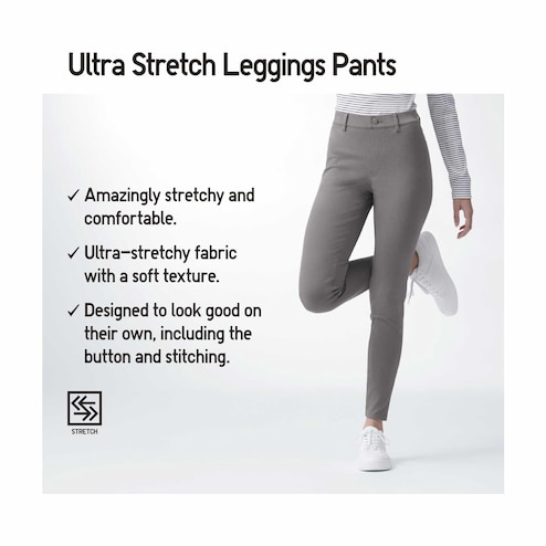 Uniqlo WOMEN ULTRA STRETCH LEGGINGS PANTS, UNIQLO US brown