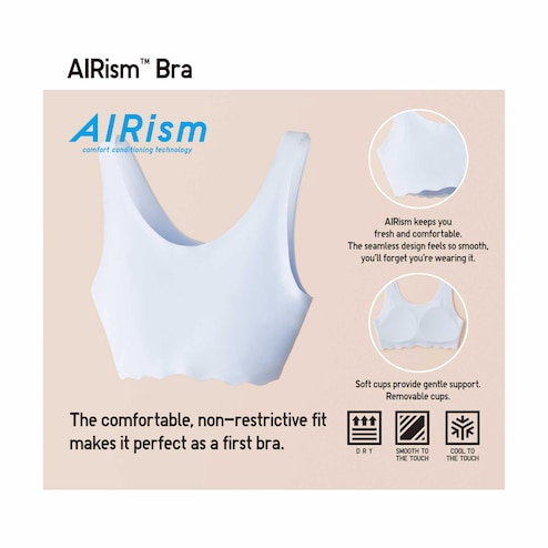 UNIQLO on X: Our bra cups mold to your unique shape and are wonderfully  light to wear, providing a fit that's always comfortable and secure without  digging or pinching. Find them now