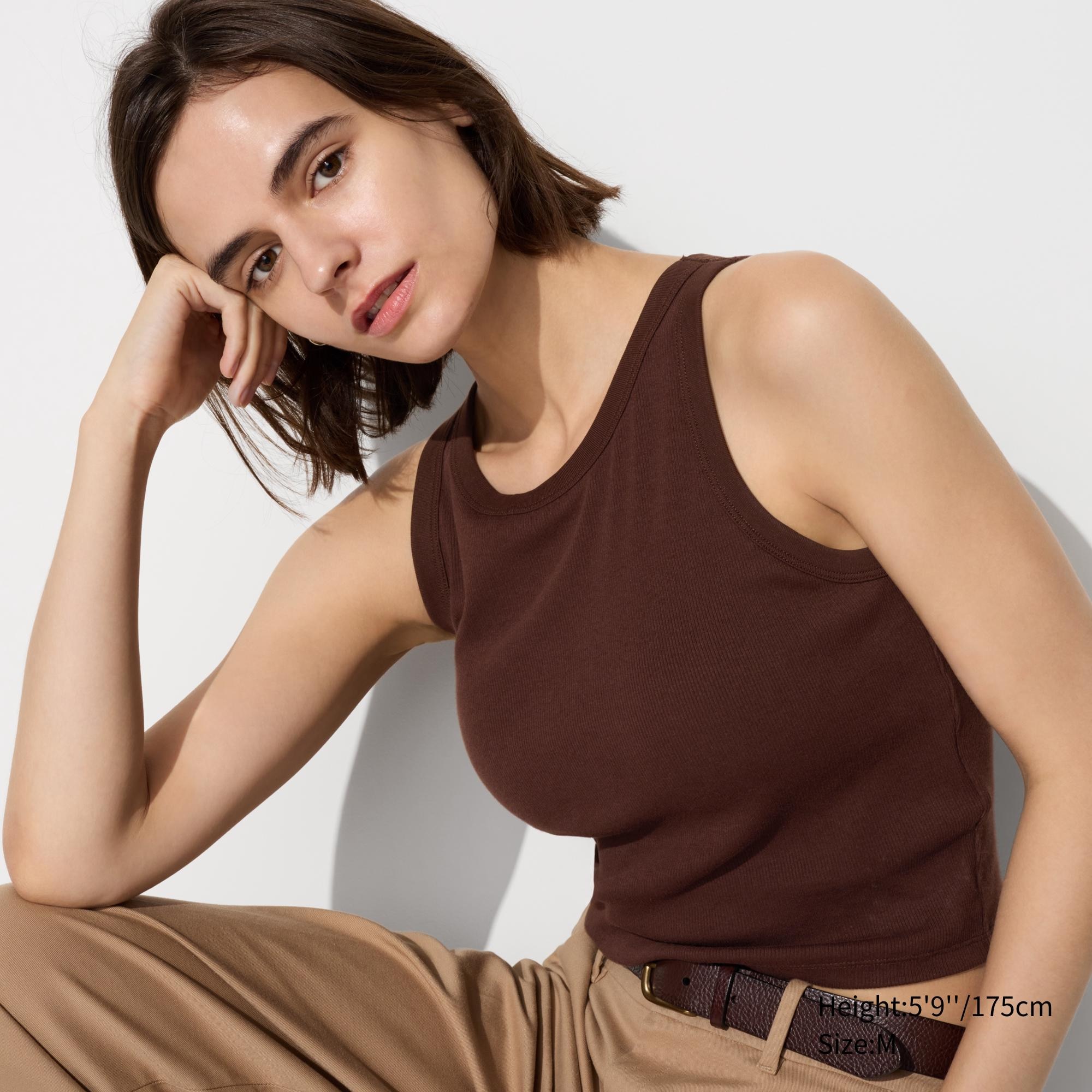 RIBBED CROPPED BRA SLEEVELESS TOP