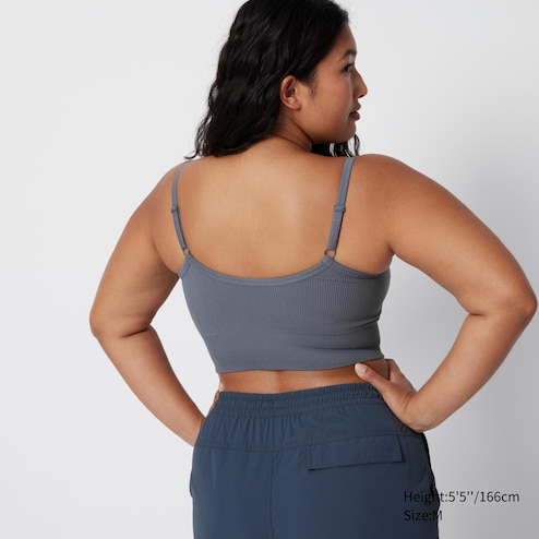 Seamless Crop Cami Top with Built-In Bra