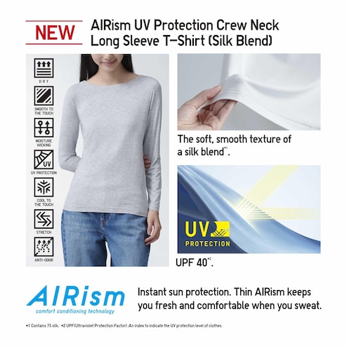 UNIQLO AIRISM COTTON UV PROTECTION CREW NECK T-SHIRT