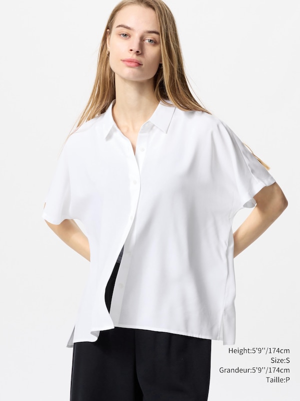 BLOUSE EN NYLON MANCHES COURTES