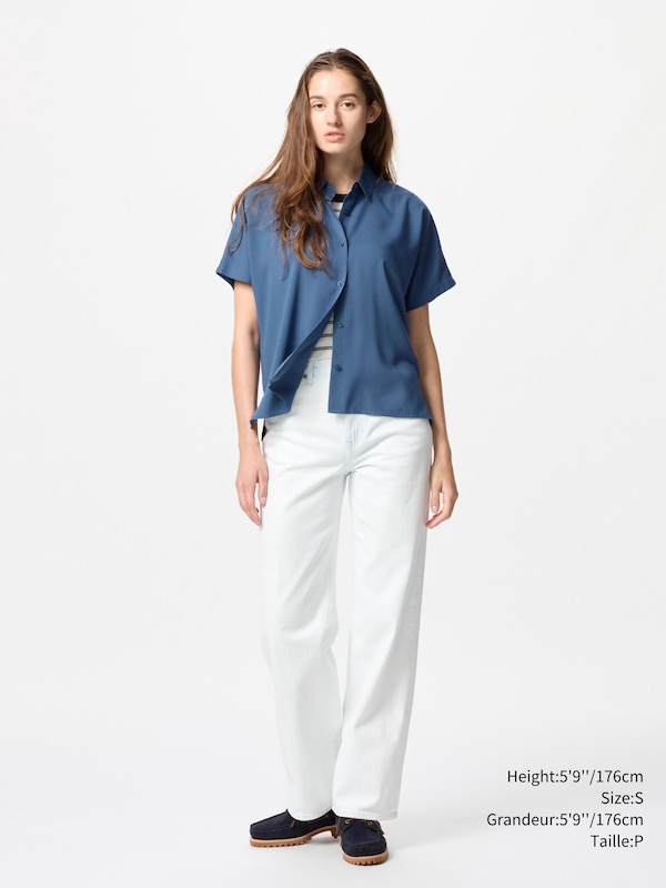 BLOUSE EN NYLON MANCHES COURTES