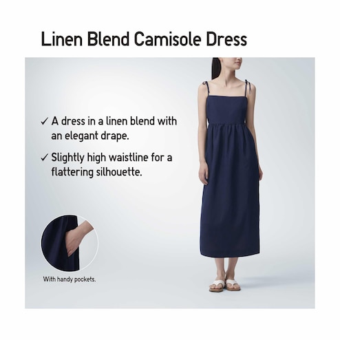 Uniqlo Linen Blend Midi Dresses for Women