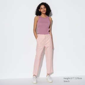 LINEN COTTON TAPERED PANTS (LONG)