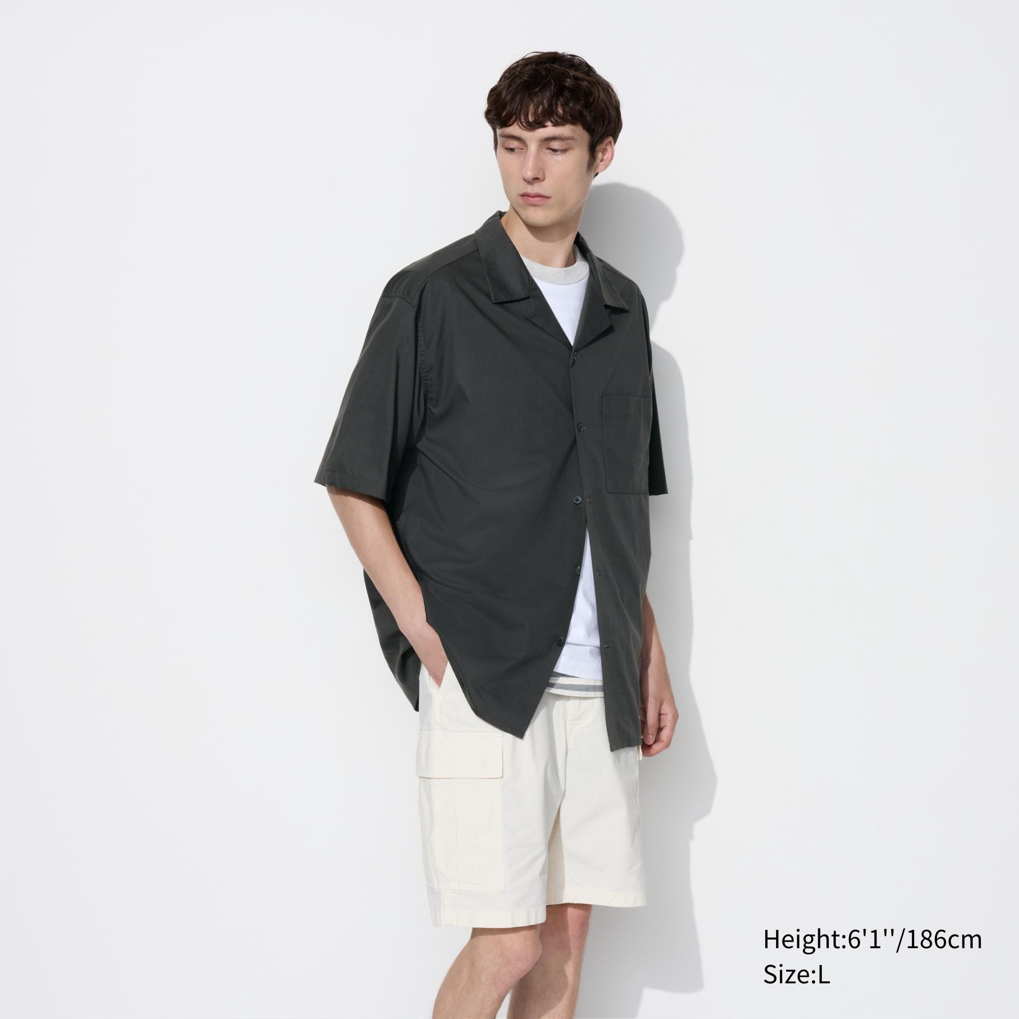 MODAL OPEN COLLAR SHORT SLEEVE SHIRT