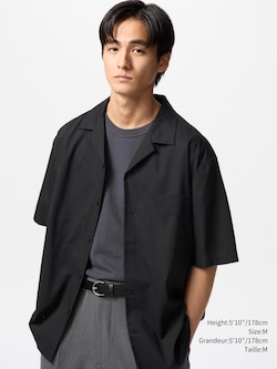 MODAL OPEN COLLAR SHORT SLEEVE SHIRT