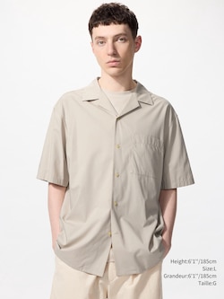MODAL OPEN COLLAR SHORT SLEEVE SHIRT